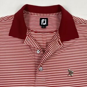 FootJoy Polo Shirt Mens Extra Large Red White Stripe Golf Performance Acorns